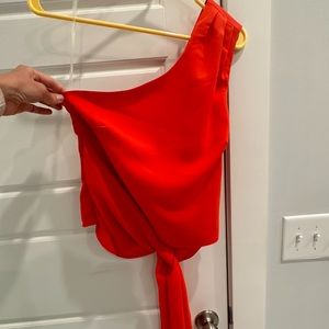 Beautiful one shoulder top with tie at waist
